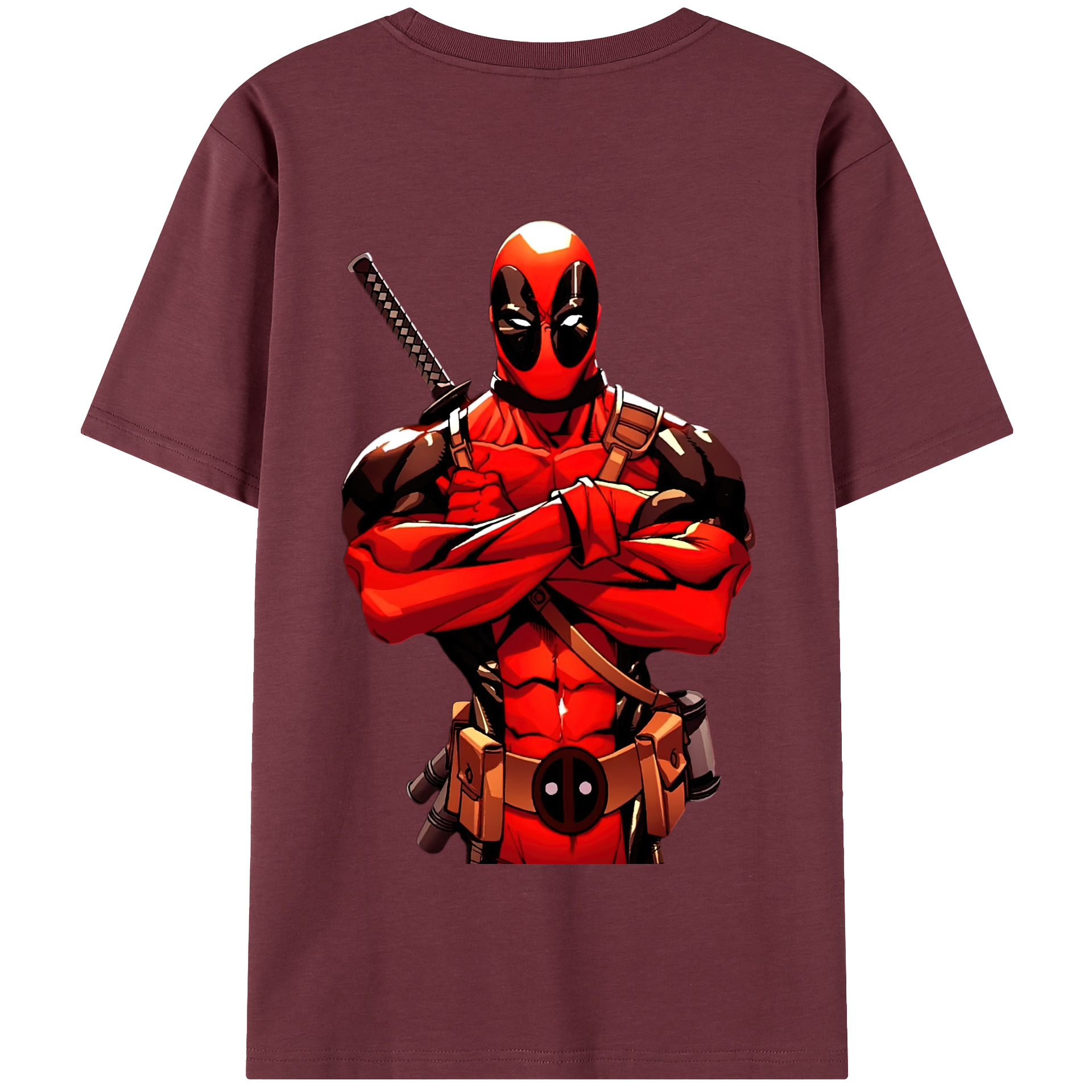 （画像用） Deadpool デッドプール 綿100％半袖Tシャツ（背面プリント）